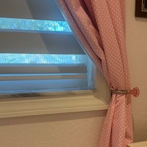 Pottery Barn Pink Polka Dot Black Out Curtains